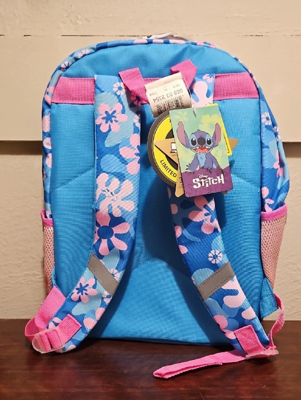 Disney Stitch Backpack in Blue, Pink & Silver